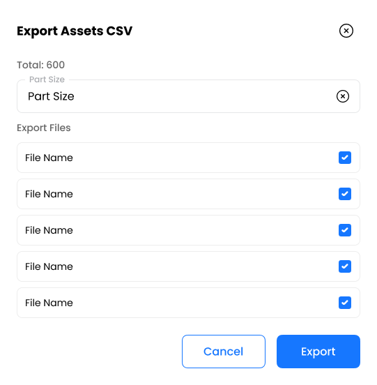 Export assets